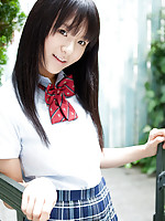 Miho Morita Asian in school uniform loves flowers and fresh air